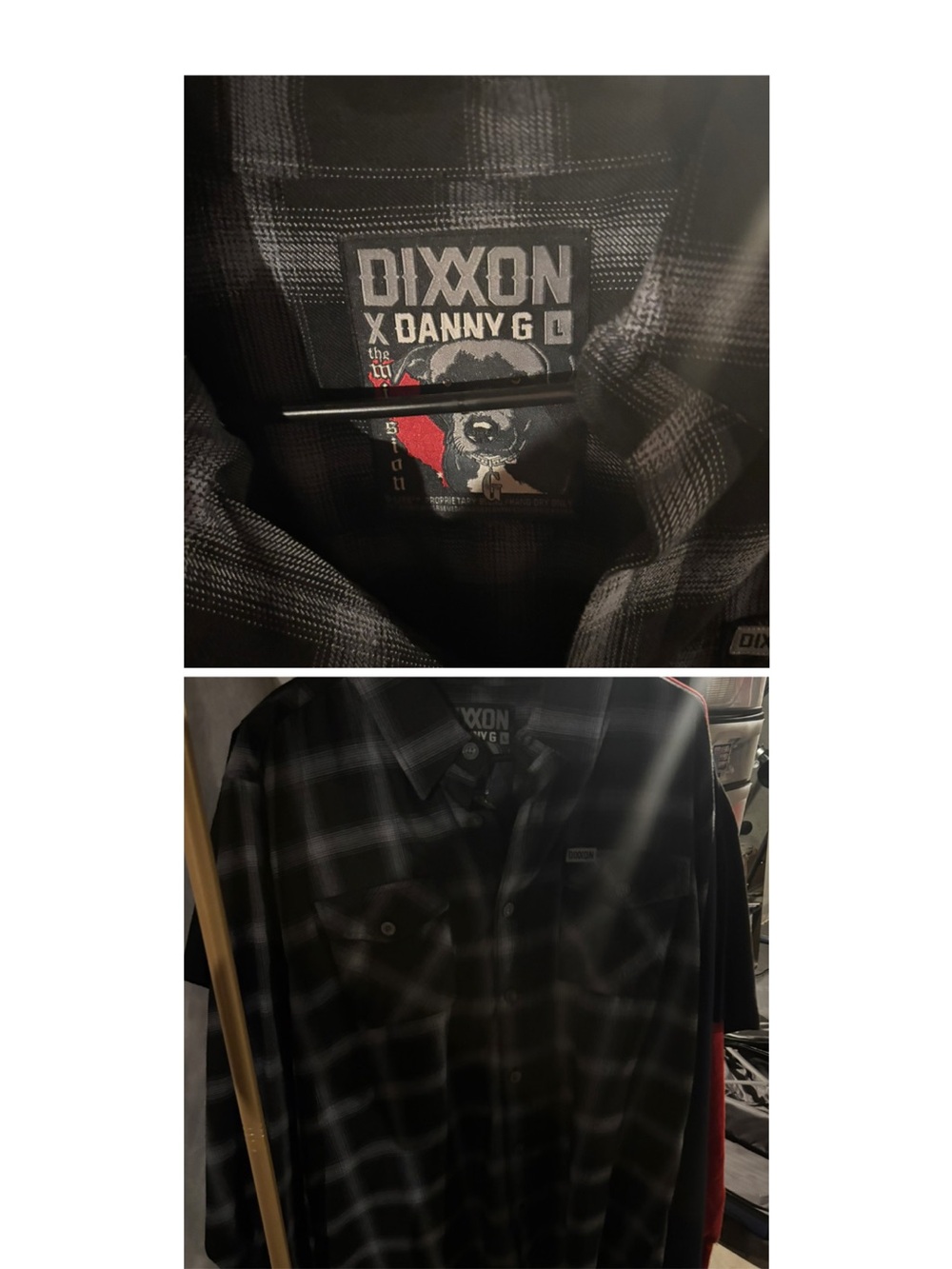 DIXXON Men's Black and Gray Plaid Button-Down Shirt